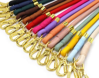 Colorful Rope Dog Leash | Handmade, Leather Poop Bag Holder