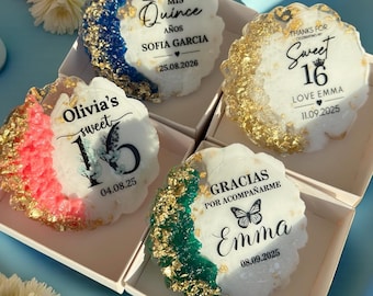 Sweet 16 Favors, Sealed Resin Magnet Gift, Quinceañera Personalized Sweet 16 Party Favors, Keepsake Sweet 16 Gifts, Guest Favor for Sweet 16