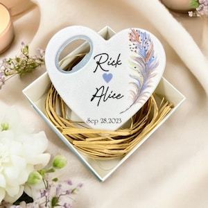 BOXED Heart Bottle Opener Magnet, Custom Keepsake Wedding Favors, Personalized Favor for Guests, Bridal Shower Gift, Bulk Adult Party Favor