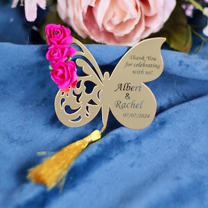 Keepsake Wedding Favor for Guest, Butterfly Mirror Magnet, Bulk Wedding Favors, Quinceanera, Sweet 16, Wedding Guest Gift, Save the Date