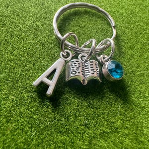 Personalised Book Keyring, book lover gift, bookworm keyring, book planner charm, secret Santa gift for bookworm readers gift book nerd gift