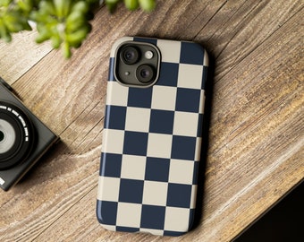 Black and Tan Checkered Cell Phone Case by Shield Shack Designs