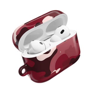 Maroon Camouflage Air Pod Cases