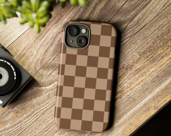 Brown&#39;s Checkered Cell Phone Case by Shield Shack Designs