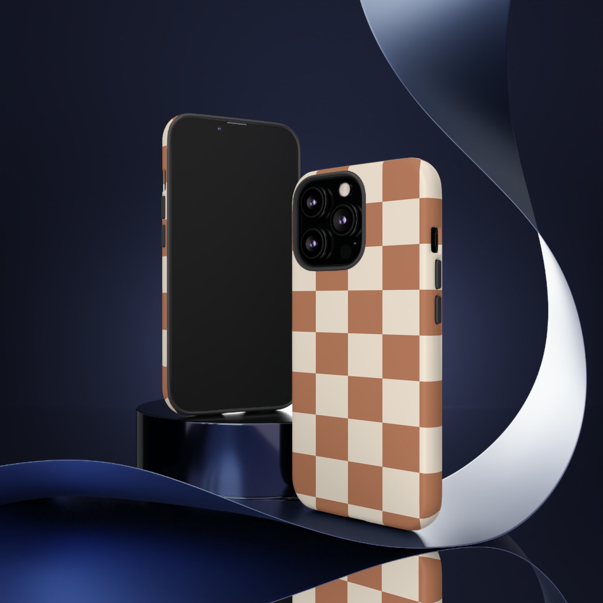 Tangent Design Cells Texas Orange and Tan Checkered Cell Phone Case by Shield Shack Designs ...