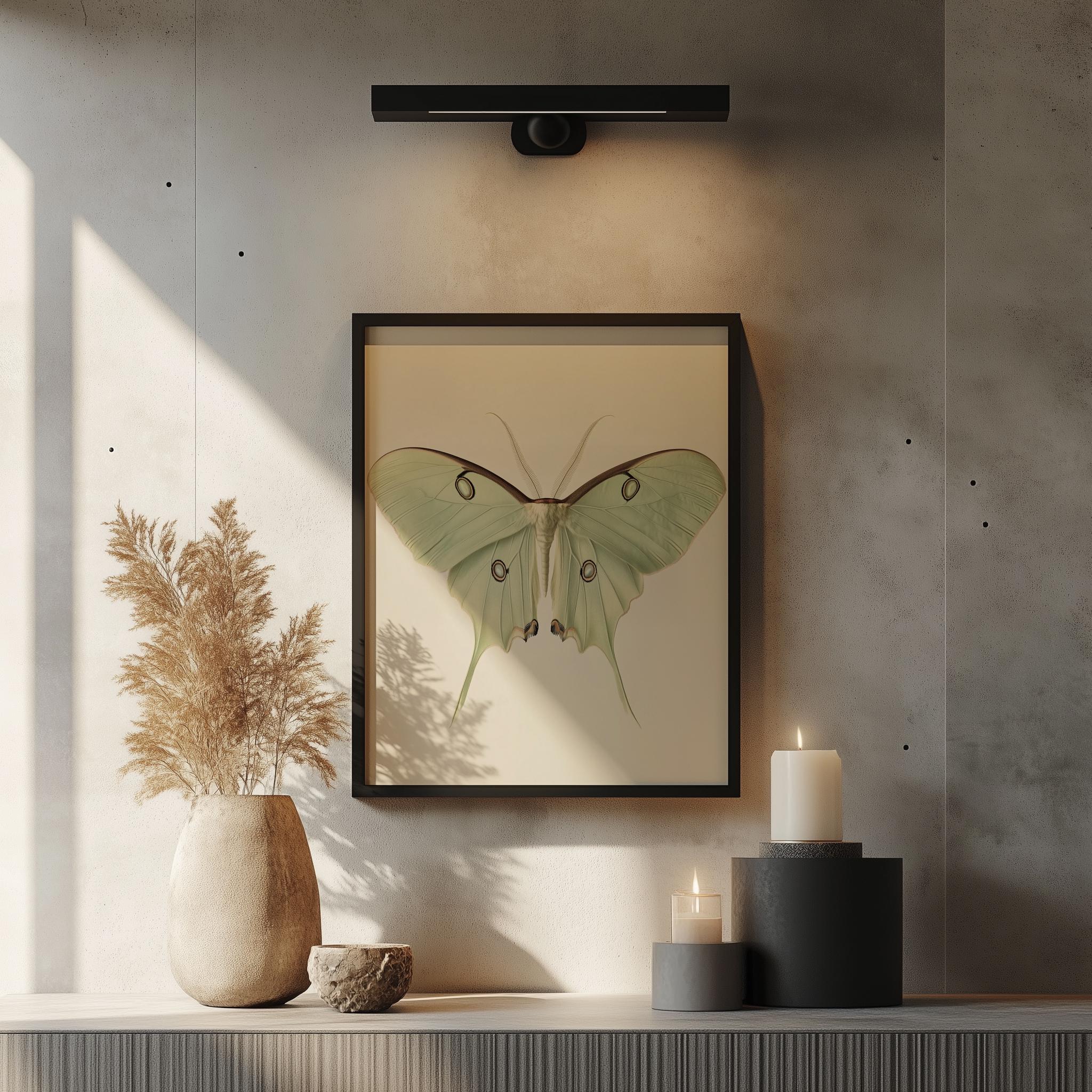 Vintage Luna Moth Illustration, Scientific Botanical Wall Art (digital ...
