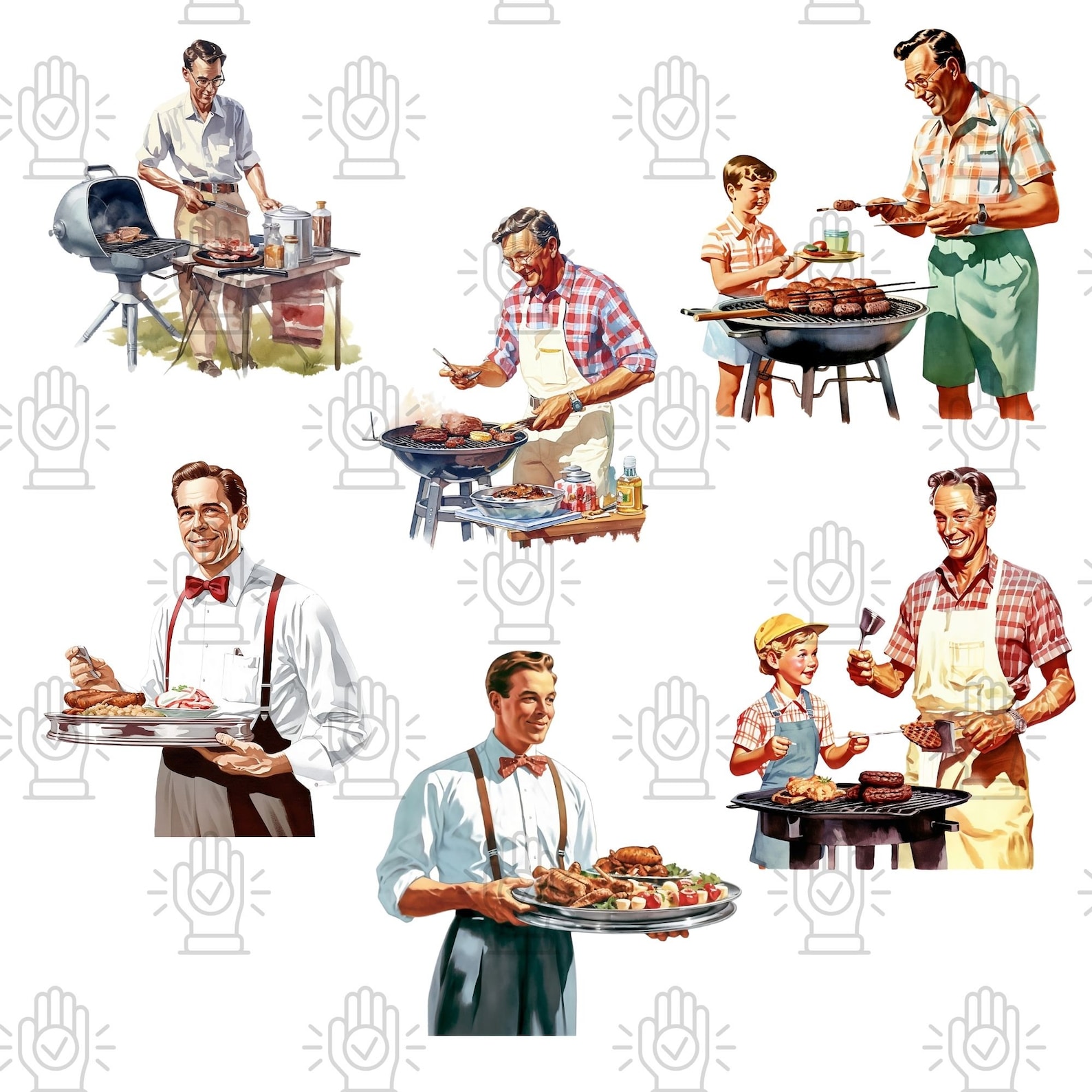 Happy Father's Day BBQ Graphics Pack, Birthday Grill and Barbecue ...