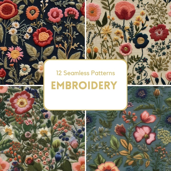 Faux Embroidery Seamless - Etsy