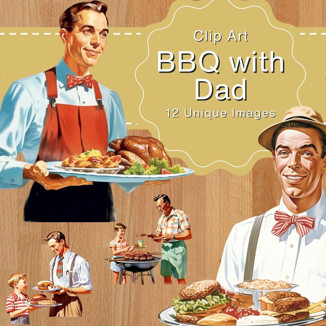 Happy Father's Day BBQ Graphics Pack, Birthday Grill and Barbecue ...