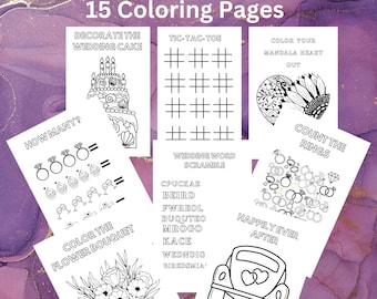 Wedding Coloring Book Kids Wedding Activity Book Custom Printable Coloring Book Wedding Coloring Pages For Kids Wedding Kids Activity Book