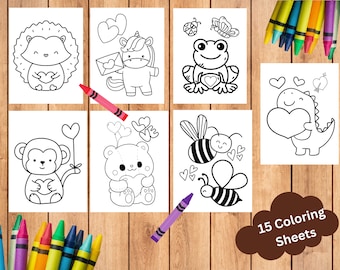 Beginner Valentines Day Coloring Sheets | Coloring Page | Easy Coloring Pages | Preschool | Valentines kids Coloring | Kindergarten