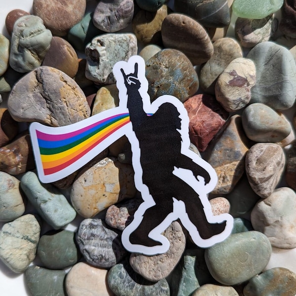 Sasquatch Pride Sticker | Gay Sticker | Water Bottle Sticker | Laptop Decal | LGBTQ Owned | Love Wins Vinyl Sticker | Funny Pride Sticker