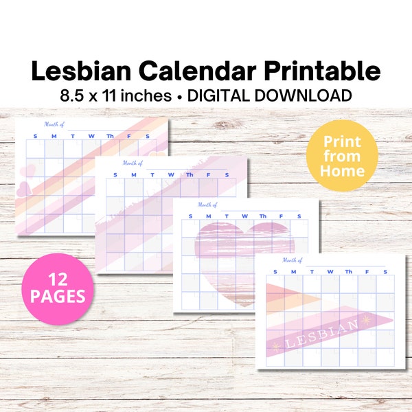 Lesbian Calendar Etsy