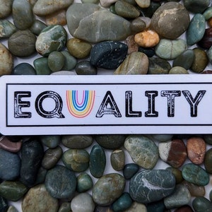 Equality Sticker | Pride Laptop Decal | Pride Water Bottle Sticker | Ally Sticker |Pride Vinyl Sticker |LGBT Sticker |LGBTQ Owned |Love Wins
