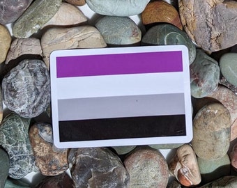 Asexual Flag | Queer Vinyl Sticker | Two Sizes | Water Bottle Sticker | Laptop Decal | Asexual Pride | LGBTQ Owned