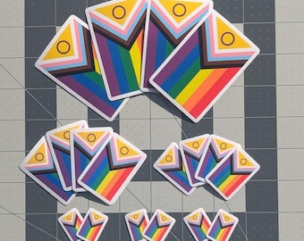 Intersex-Inclusive Progress Flag Sticker Bundle: Waterproof Vinyl Decals