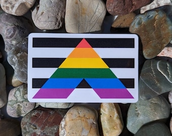 Gay Straight Ally Flag | Live Wins Vinyl Sticker | Two Sizes | Water Bottle Sticker | Laptop Decal | LGBTQ Owned