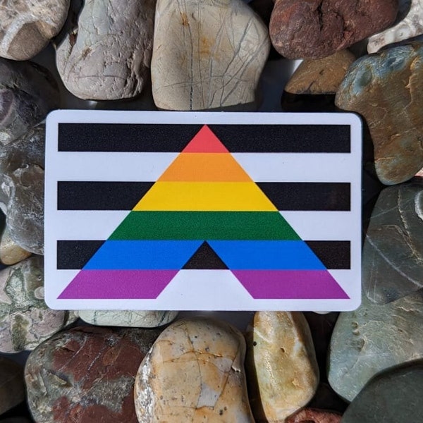 Gay Straight Ally Flag | Live Wins Vinyl Sticker | Two Sizes | Water Bottle Sticker | Laptop Decal | LGBTQ Owned