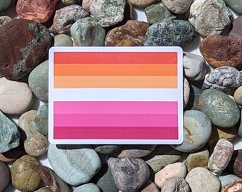 Lesbian Flag Sticker | Love Wins | Vinyl Sticker | Two Sizes | Water Bottle Sticker | Laptop Decal | LGBTQ Owned