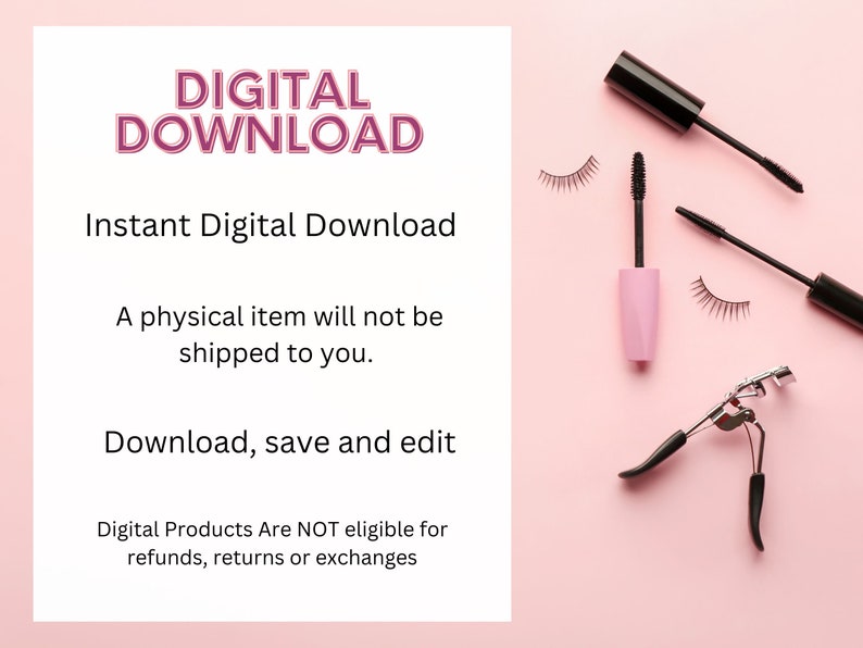 Set of 4 Digital Lash Stickers Eyelash Extension Mapping Etsy