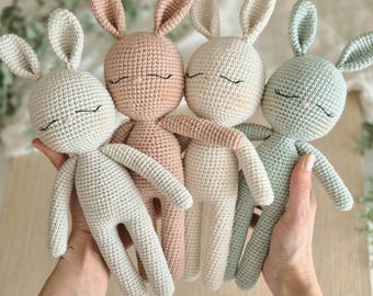 Crochet BUNNY TOY, Amigurumi Rabbit Toy, Stuffed Animal, Newborn and Child Gift