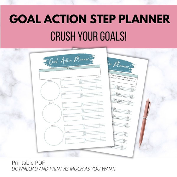 Goal-Setting Worksheet/Goal Action Step Planner: Achieve Your Dreams with Strategic Planning