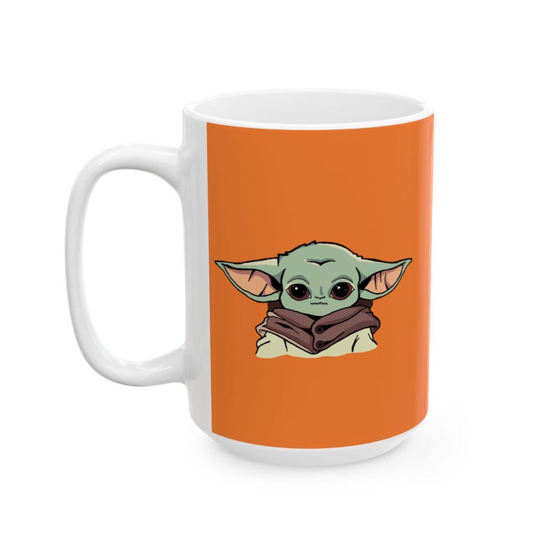 Star Wars Inspired Grogu 11oz or 15oz Ceramic Coffee Mug (Cresta) image 5