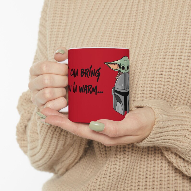 Star Wars Inspired Warm or Cold Mandalorian Quote 11oz or 15oz Ceramic Coffee Mug (Red) image 11