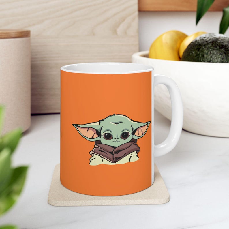 Star Wars Inspired Grogu 11oz or 15oz Ceramic Coffee Mug (Cresta) image 1