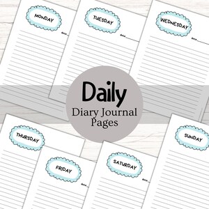 Digital Download, Printable Daily Sheet Pages, Journal, Diary, Creative ...