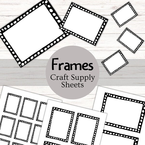 Digital Download, Printable Craft Sheet Pages, Lunchbox Blank Notes, Art Project Supplies, Frames, Homeschooling, Classroom - TT123