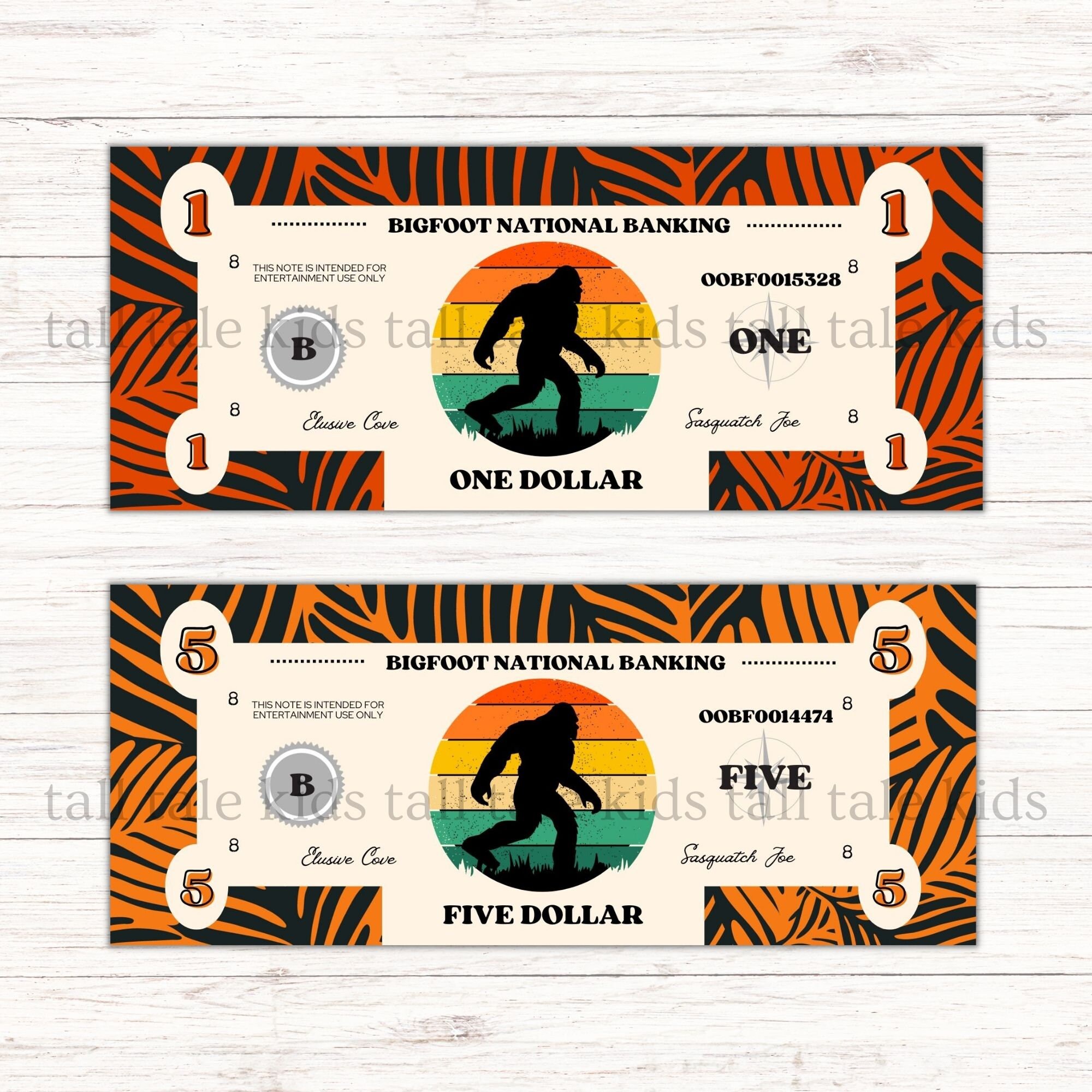 Printable Pretend Play Money Currency Dollar Bigfoot Fantasy - Etsy