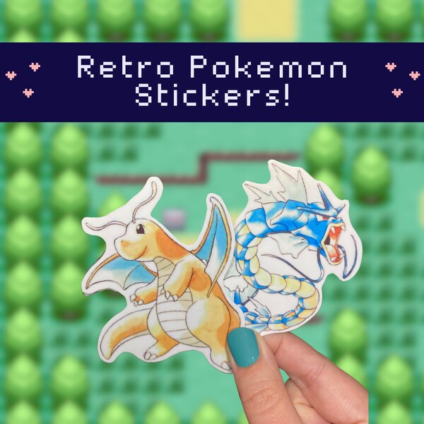 Retro Pokemon Stickers! - Gen 1 or 2 - Vinyl Waterproof Stickers