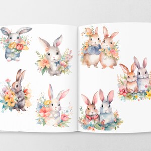 Bunnies Clipart - Nursery Spring Clipart - Children - Cherry Blossom ...