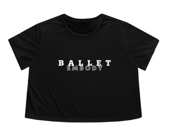 Camiseta corta fluida con logo Ballet Embody
