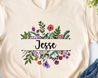 Custom Flower Shirt, Flower Shirt, Floral Shirt, Wildflower Shirt, Plant Shirt, Personalized Floral Shirt, Botanical Shirt,Gardening Shirt