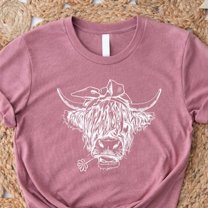 Cute Cow Shirt , Cow Shirt For Mom, Highland Cow Shirt, Cow Gifts For Her, Heifer Shirt, Farm T-shirt, Ranch Tee, Farmer, Cowgirl