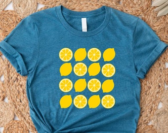 Lemon Shirt, Cute Lemon Shirts, Fruit Shirt, Citrus Fruit Tee, Botanic Lemon T shirts, Funny Spring Shirt, Garden Shirt, Lemon Slice Shirt