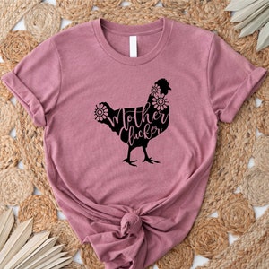 Mother Clucker Shirt, Funny Chicken Tee, Novelty Farmer Tee, Poultry Farm, Animal Shirt, Funny T Shirt for Mom, Gift for Mom cowgirl image 1