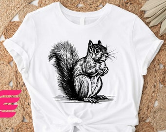 Squirrel Shirt, Cute Squirrel Shirt, Animal Lover Shirt, Squirrel Lover Gift, Sketch Squirrel, Nature Lover Shirt, Cute Animals Sweatshirt