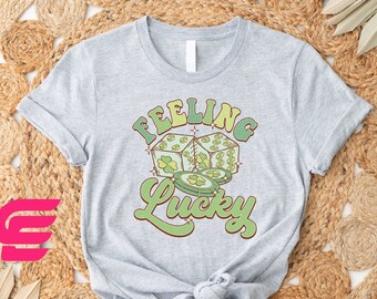 Feeling Lucky Shirt, St Patrciks Day Shirt,Lucky Shirt,Four Leaf Clover,Shamrock Shirt,St Pattys Day Shirt,Gift For Friends,Lucky Girl Shirt