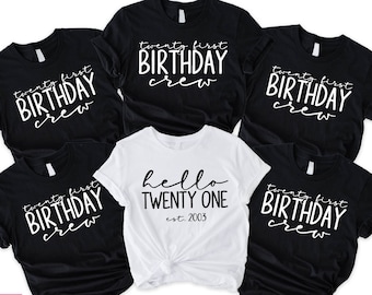 Hello Twenty One Est 2003 Shirt, 21st Birthday, Turning 21 Birthday Gift, 21st Birthday Party T-Shirt, 2003 Birthday Tee, 21st Birthday Gift