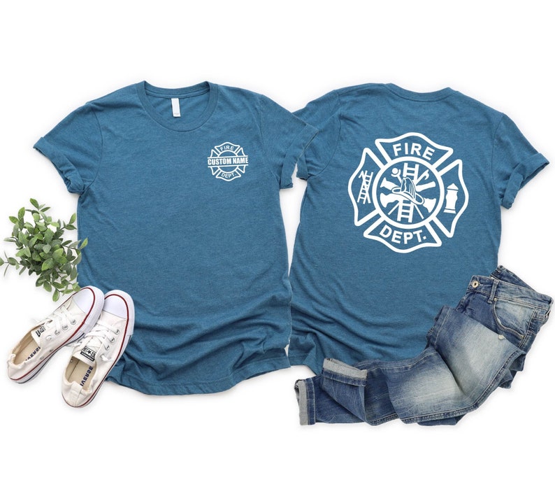 Fire Department Shirt, Firefighter T-shirt, Fireman Tee, Gift For Fireman, Fire Dept. Logo Shirt, Fire Fighter Gift, First Responder Shirt image 1