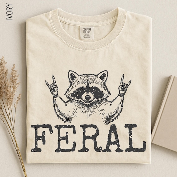 Feral Raccoon Shirt, Vintage Rock Hand Raccoon T-Shirt, Funny Animal Graphic Tee, Retro Chaos Raccoon Shirt, Sarcastic Comfort Colors Tee