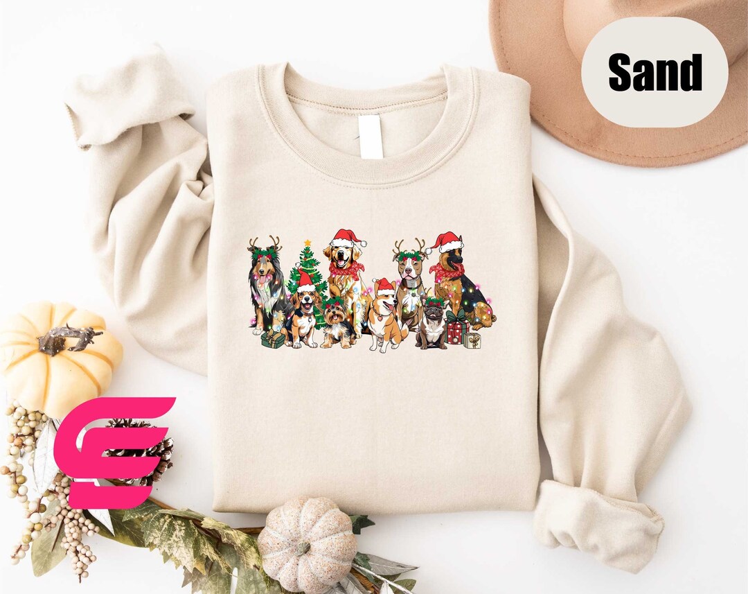 Christmas Dogs Sweatshirt, Dogs Sweatshirt, Puppies Shirt, Christmas