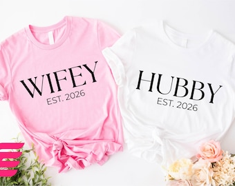 Wifey And Hubby Shirt,Just Married Shirt,Honeymoon Shirts,Wedding Shirt,Couples Shirts,Anniversary Gifts,Engagement Gift,Wife And Hubs Shirt