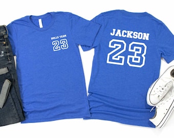 Custom Name and Back Number, Personalized Sports T-Shirt, Sport Team Tee, Your Team Shirts, Toddler Name Shirts, Personalized Custom Raglan