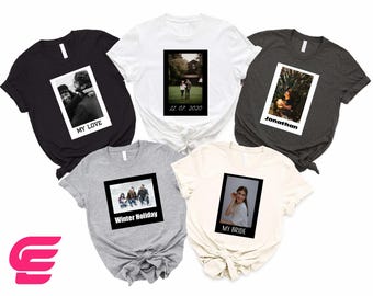 Polaroid Photo Shirt, Custom Text and Photo Shirt, Custom Picture Shirt, Custom Text Shirt, Polaroid Photo And Text Shirt,Memory Photo Shirt