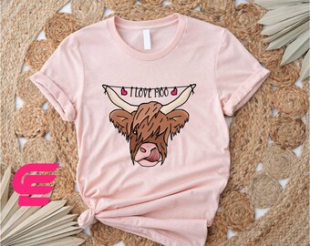 I Love Moo Shirt, Cow Valentine Shirt, Highland Cow Shirt, Funny Cow Valentine Sweatshirt, Valentines Day T-shirt,Love Shirt,Cow Lover Shirt