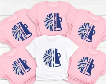 Personalized Cheer Shirt, Custom Cheer Shirt, Game Day Cheer Shirt, Mascot Shirt, Cheer Competition Day, Cheer Mascot, Megaphone Shirt
